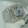 wish Square diamond-encrusted men's diamond rings, popular and versatile diamond-encrusted ring accessories from Europe and America, wholesale variety details Picture